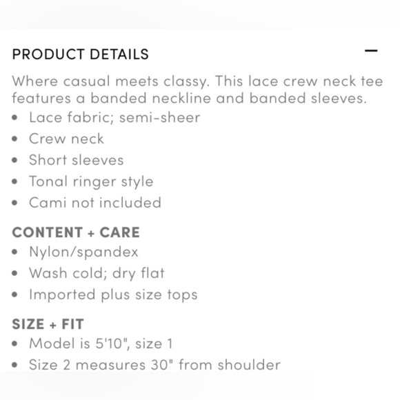 Torrid Black lace crew tee sheer women’s size 5X sexy casual dressy curvy style - Picture 8 of 8